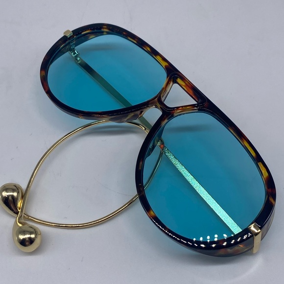 Stylish Blue and Gold Tortoise Shell Sunglasses main image 5